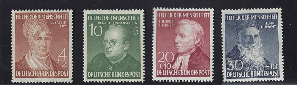 GERMANY 1952 SC# B327-330 MNH, VF/EF OG, Famous Germans