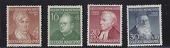 GERMANY 1952 SC# B327-330 MNH, VF/EF OG, Famous Germans