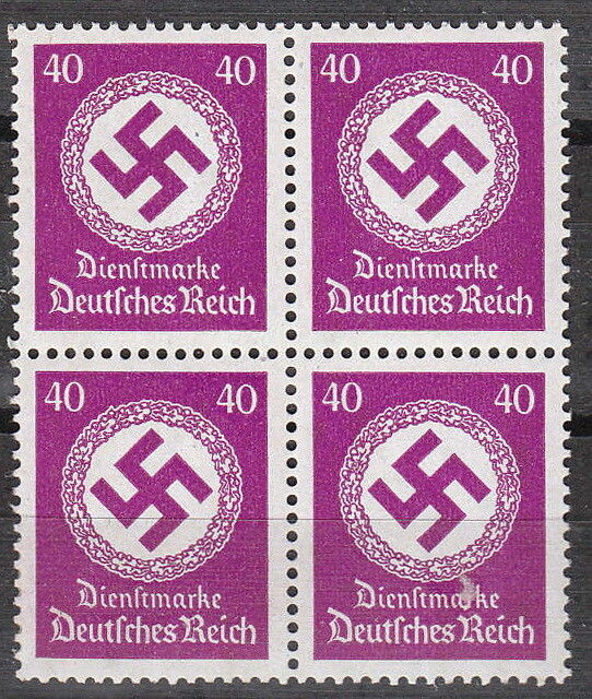 Stamp Germany Official Mi D142 Block 1934 WWII Fascism War Emblem Dienst MNH