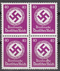 Stamp Germany Official Mi D142 Block 1934 WWII Fascism War Emblem Dienst MNH