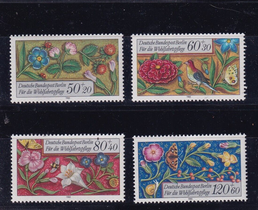 Berlin MNH ** 744-7 SC 227-30 flowers