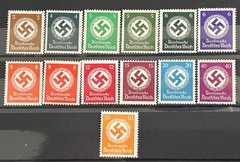 1934 – 1945 German Stamps Lot of 13 Officials different stamps Swastika MNH/68