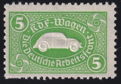 Stamp Germany Revenue Block WWII 3 Reich VW War Era KDF Volkswagen Corner MNH