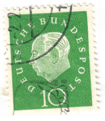 West Germany – 1959 – Professor Dr. Th. Heuss – 10Pfg – Used – #02