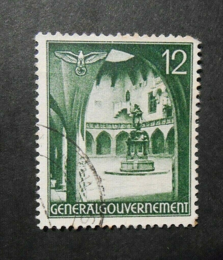 GERMANY GERMANIA Generalgouvernement REICH 1940 “ Vedute “ 12 gr. USED