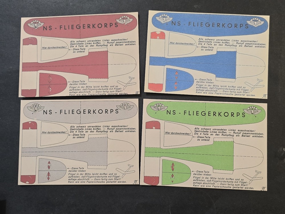 FLIEGER KORPS KIDS MODEL TOY AIRPLANES Third Reich Nazi German Postcard set of 4