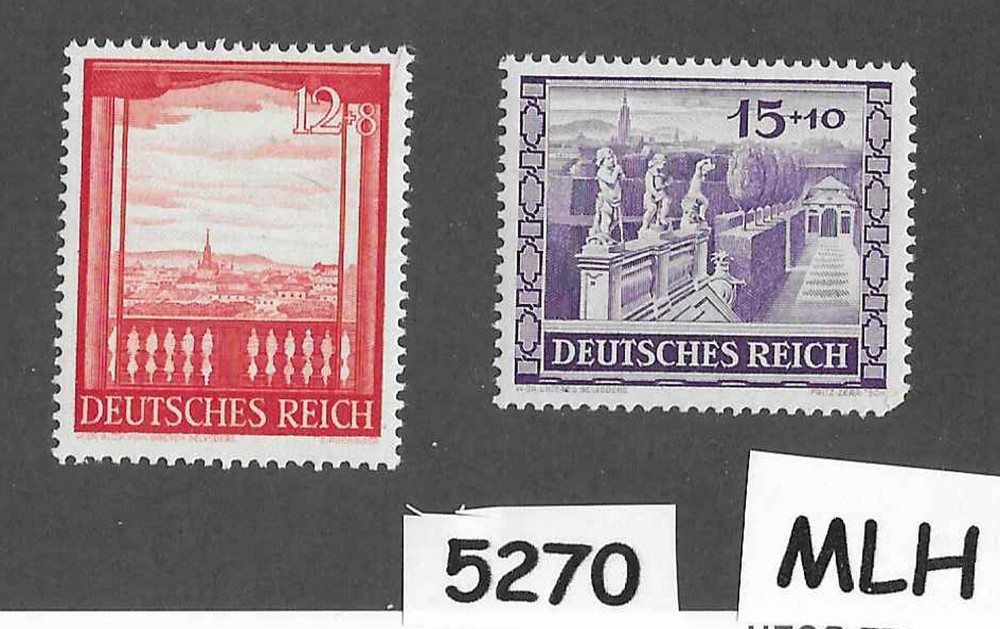 #5270 MLH Germany stamp set B198 – 199 / Third Reich / 1941 Vienna Austria Fair