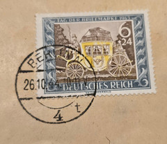 WWII Germany 1943 Tag der Briefmarke 6+24 Pf Post Coach 6 Stamps w Berlin Cancel