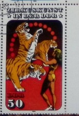 East Germany DDR Zirkuskunst Stamp Block 10-20-35-50 VF Used Multi-Color