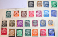 Germany Lot of 25 Stamps – 1933 – 1936 (Unusual Joined 1 pf & 12 pf Pair!)