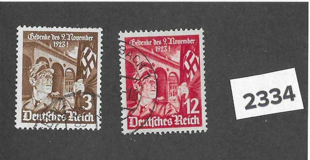 Stamp set / 1935 Germany / Third Reich era / 12th anniversary Munich Putsch