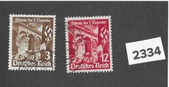 Stamp set / 1935 Germany / Third Reich era / 12th anniversary Munich Putsch