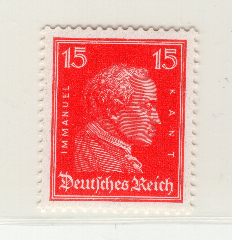 GERMANY 1926-1927 FAMOUS GERMANS SET 15pf IMMANUEL KANT SCOTT 356 PERFECT MNH