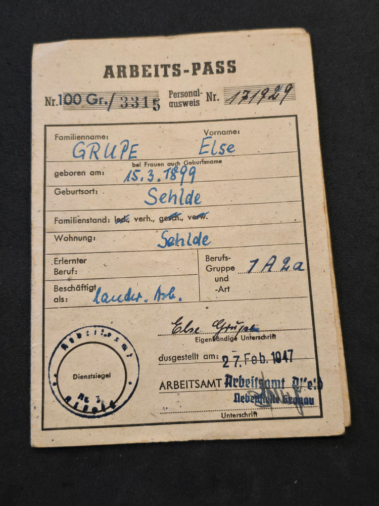 POST WWII WW2 German Master Glazier ARBEITSBUCH WORKBOOK 1947 ARBEITS PASS