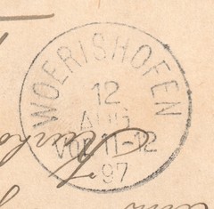 Queen Victoria QV 1d Postal Stationery Postcard London 1897. Germany Worishofen