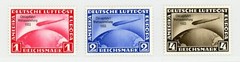 [GERMANY] 1933 Zeppelin 1m-4m SC C43-C45 Overprints (MNH) VF CA2114
