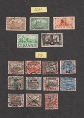 VINTAGE GERMANY – SAAR, 1920 & 1921 (38 all different stamps)