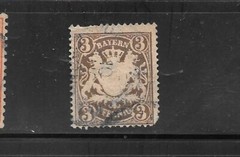 BAVARIA SC # 60 1900 3PF COAT OF ARMS DEFINTIVE OLD USED VERY GOOD CLASSIC STAMP