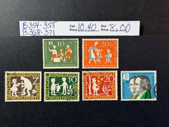 Germany B 354 – 355 & 368 – 371 Used 2024 Scott Catalogue Value $ 10.40