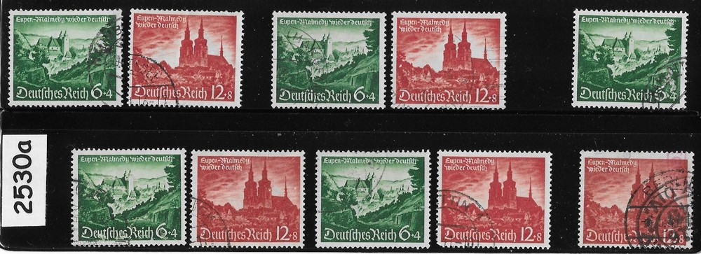 Stamp sets X5 B174-175 1940 Germany Third Reich Eupen & Malmedy return #2530a
