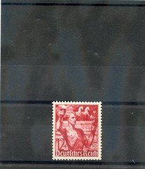 GERMANY Sc B117(MI 661)**F-VF NH 1938 12pf+5pf DARK ROSE RED $15