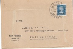 Cover Germany Mi 393 1926 Reich Goethe Famous Germans Leipzig Chicago USA