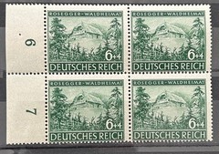 1943 German block of 4 stamps Rosegger Birthplace Mi:DR855 rpf MNH /BL100