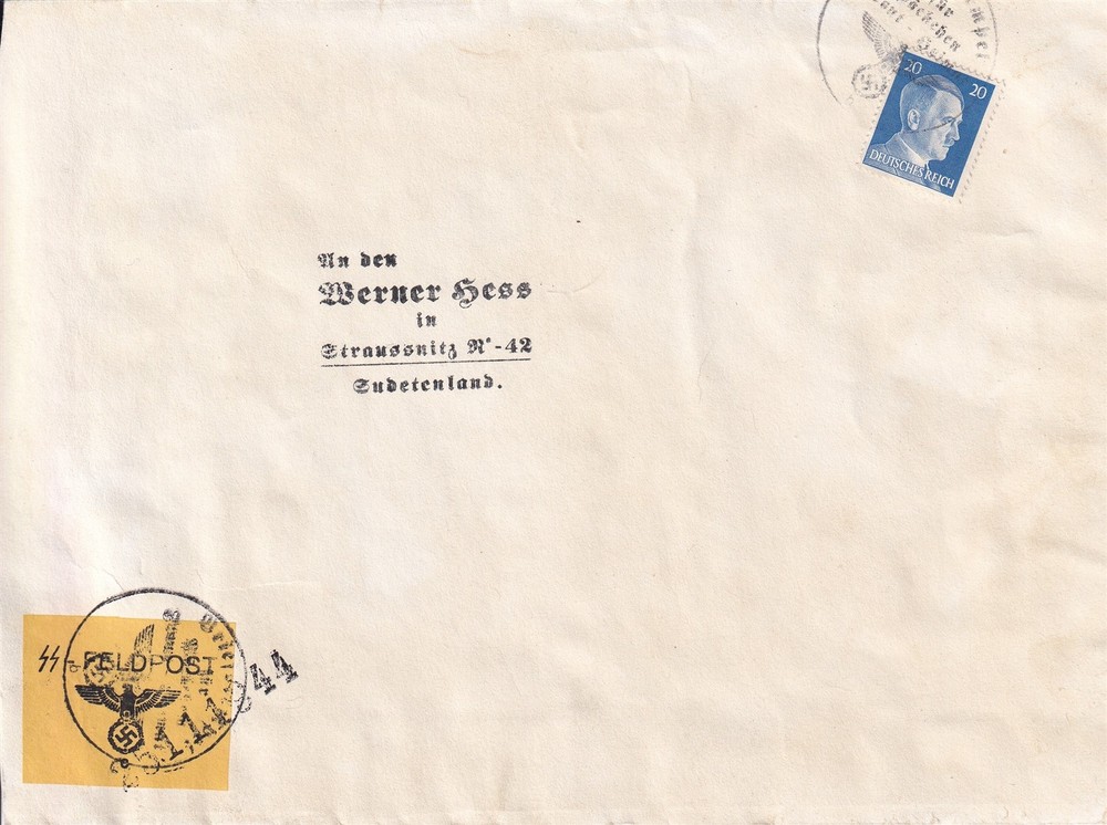 Cover Germany Bohemia Czechoslovakia WWII 1942 Sudentenland Feldpost Rare
