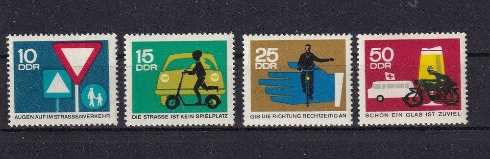 DDR MNH ** 1169-72 SC 821-4 Traffic Safety