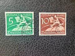 Germany #P1-2 Used, 1939 Newspaper Stamps, Scott Catalog Value $ 10.50