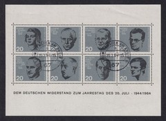 WEST GERMANY 1964 Heroes Miniature Sheet SG MS1343i Used (CV £19)