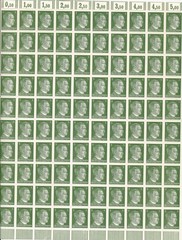 Stamp Germany 5 PF Adolf Hitler Sheet 1941 WWII 3rd Reich German MNH Faults