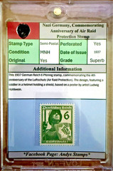 Nazi Germany, Third Reich, WWII, Commemmorating Aniversary, protection Stamp