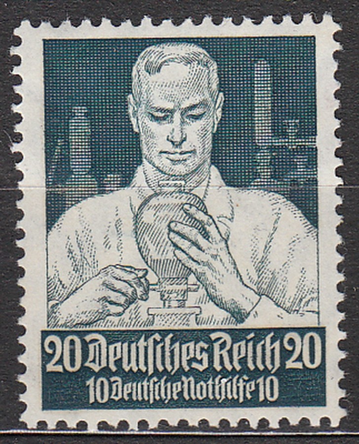 Stamp Germany Mi 562 Sc B65 1934 War 3rd Reich Profe ions Scientist MH