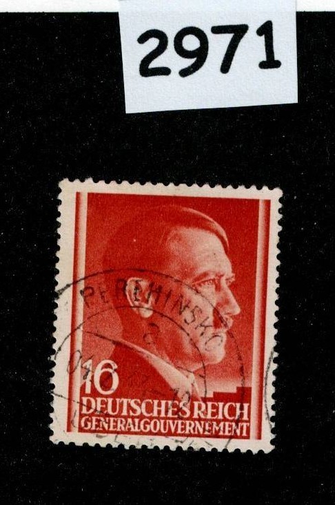 Used Stamp Sc N81 Adolf Hitler WWII General Government Poland Occupation #2971