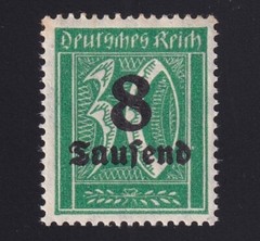 Germany Mi 278x / Scott 241, 1923 Inflation 8 thousand M on 30Pf Unused NH OG