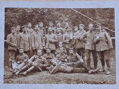 WWI Imperial German Rugged Battle Worn Regiment Soldiers Feldpost Postcard 1915