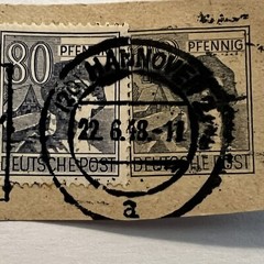 1940s GERMANY AMERICAN BRITISH SOVIET OCCUPIED STAMP WITH HANNOVER SON CANCEL