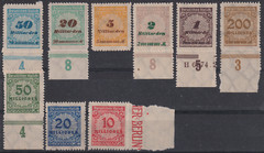 GERMANIA IMPERO TEDESCO 1923 Inflazione – Cifra in un cerchio 9 valori MNH/**