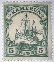 Travelstamps:Germany KAROLINEN Stamps Kaiser’s Yacht MOGH 5 Pfennig. WMK