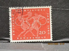 The listing:(1)1960 Deutsche Rome Olympics 20 Pf West German Postage Stamp-LH