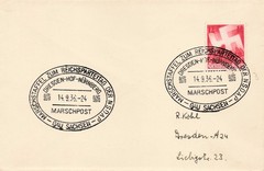 1936 special-event (propaganda) cover from Nazi Germany MI633 Marschpost Cancels