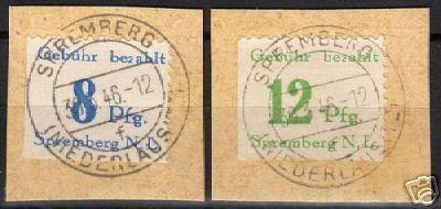 Spremberg 1946 MI 23A-24A on fragments CANC VF