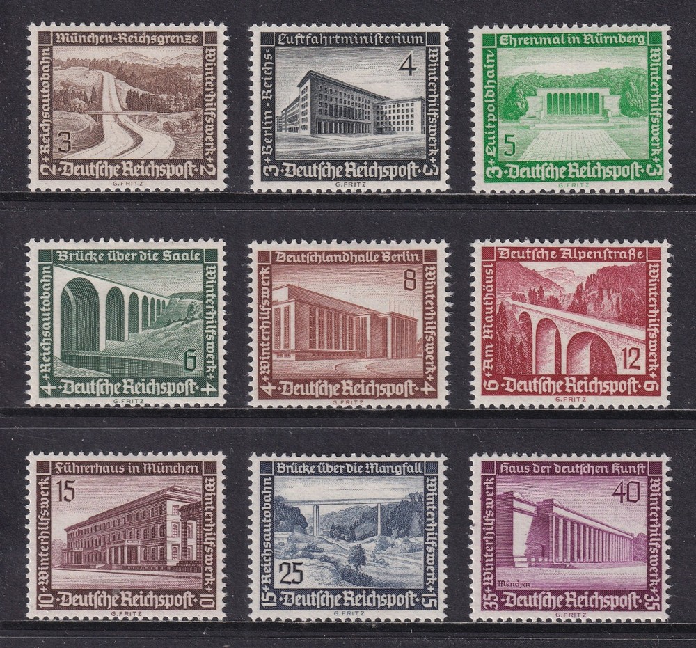 GERMANY 1936 Winter Relief Fund set of 9 SG 623-631 MH/* (CV £16)