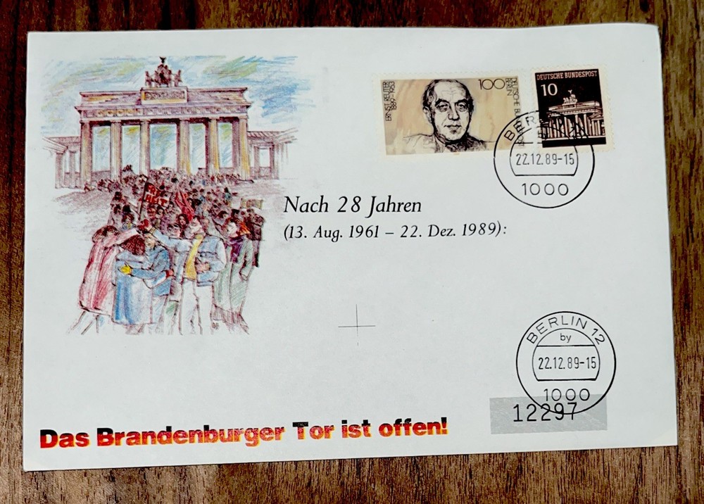 FOUR GERMANY NUMBERED OPENING OF BRANDENBURG GATE FDC SEE SCANS LOOK 👀 1358