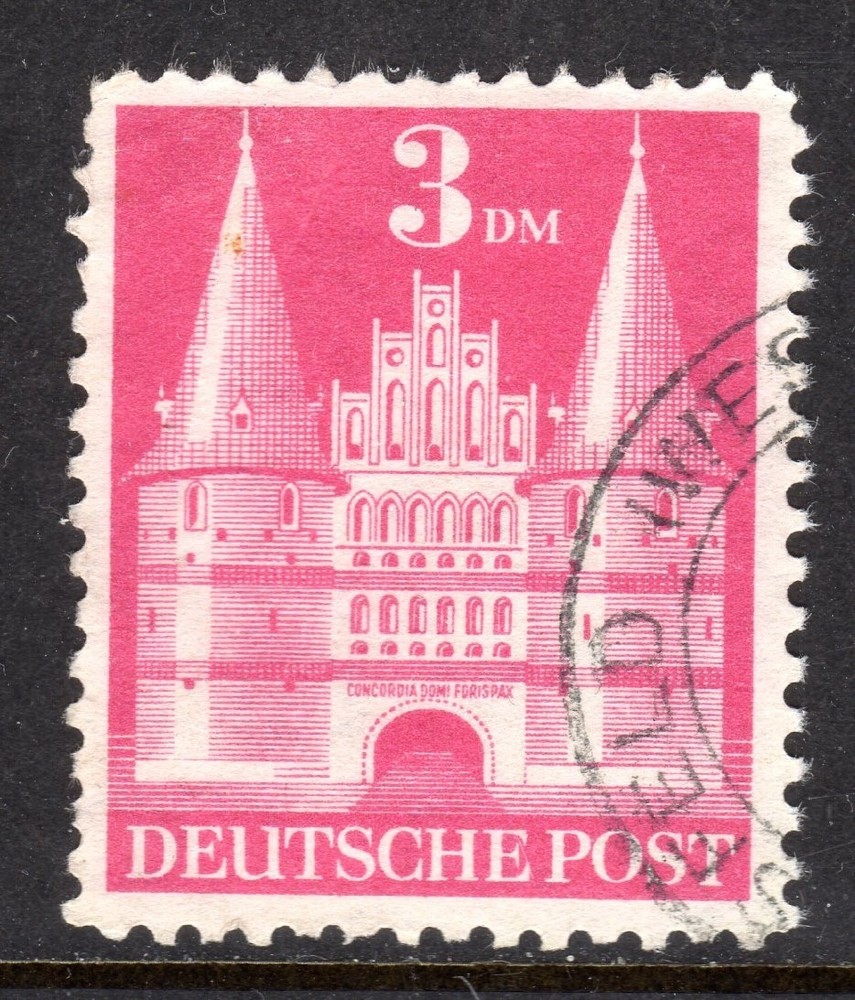 Germany Scott # 660a VF Used 1948 3 Mark Type II Holsten Gate Luebeck #3
