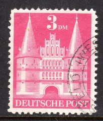 Germany Scott # 660a VF Used 1948 3 Mark Type II Holsten Gate Luebeck #3