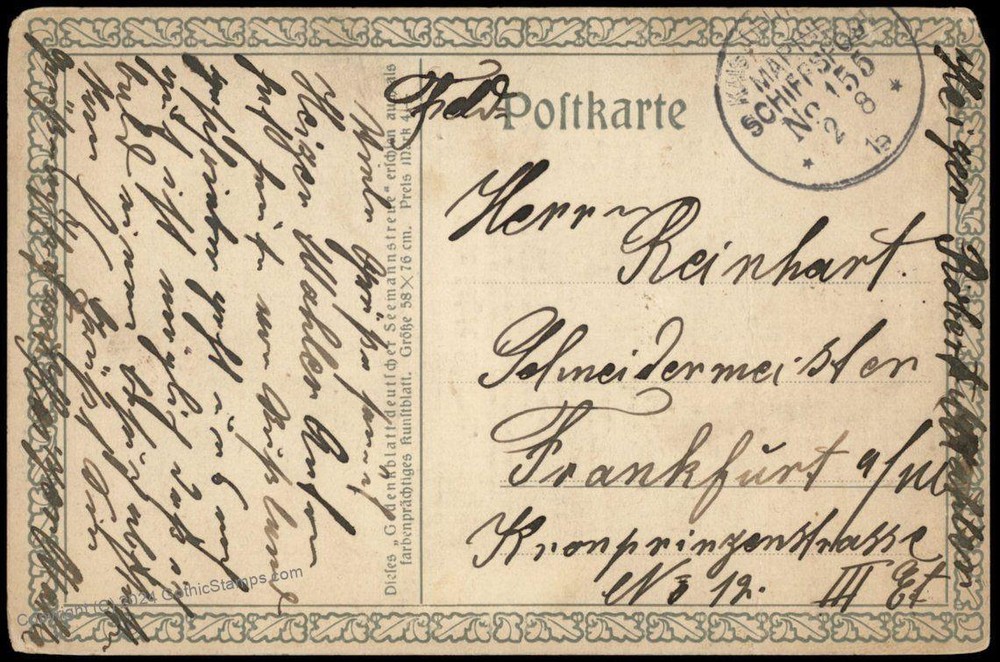Germany WWI Navy XI Torpedoboot Halbflottille MSP155 Feldpost Cover 75510