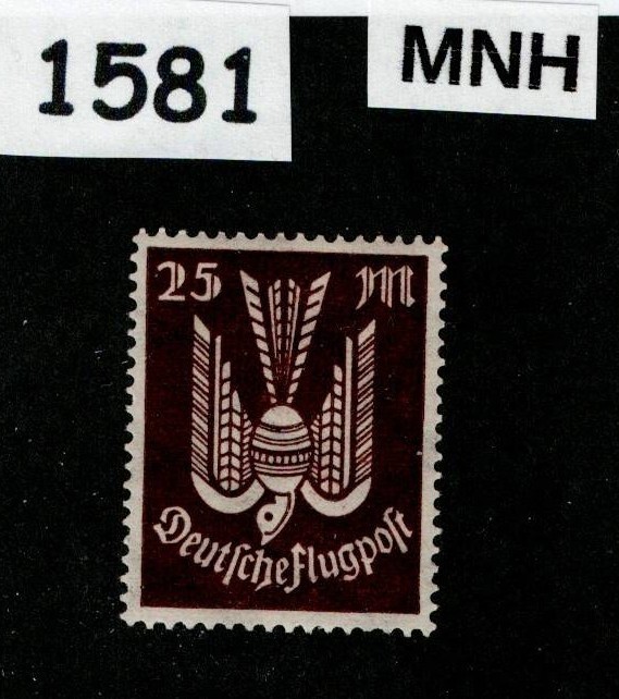 MNH stamp Sc C17 25 Mark Airmail Flugpost German Republic 1922-1923 #1581