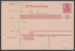 Germany 1903 10pf red/rose Postal order unused. Michel A25